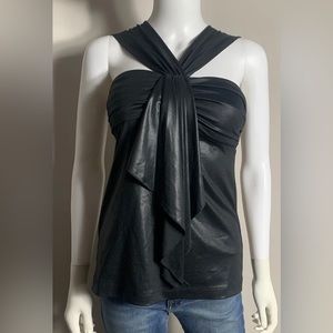 BCBGeneration Black Halter Tie Top Blouse Womens SM